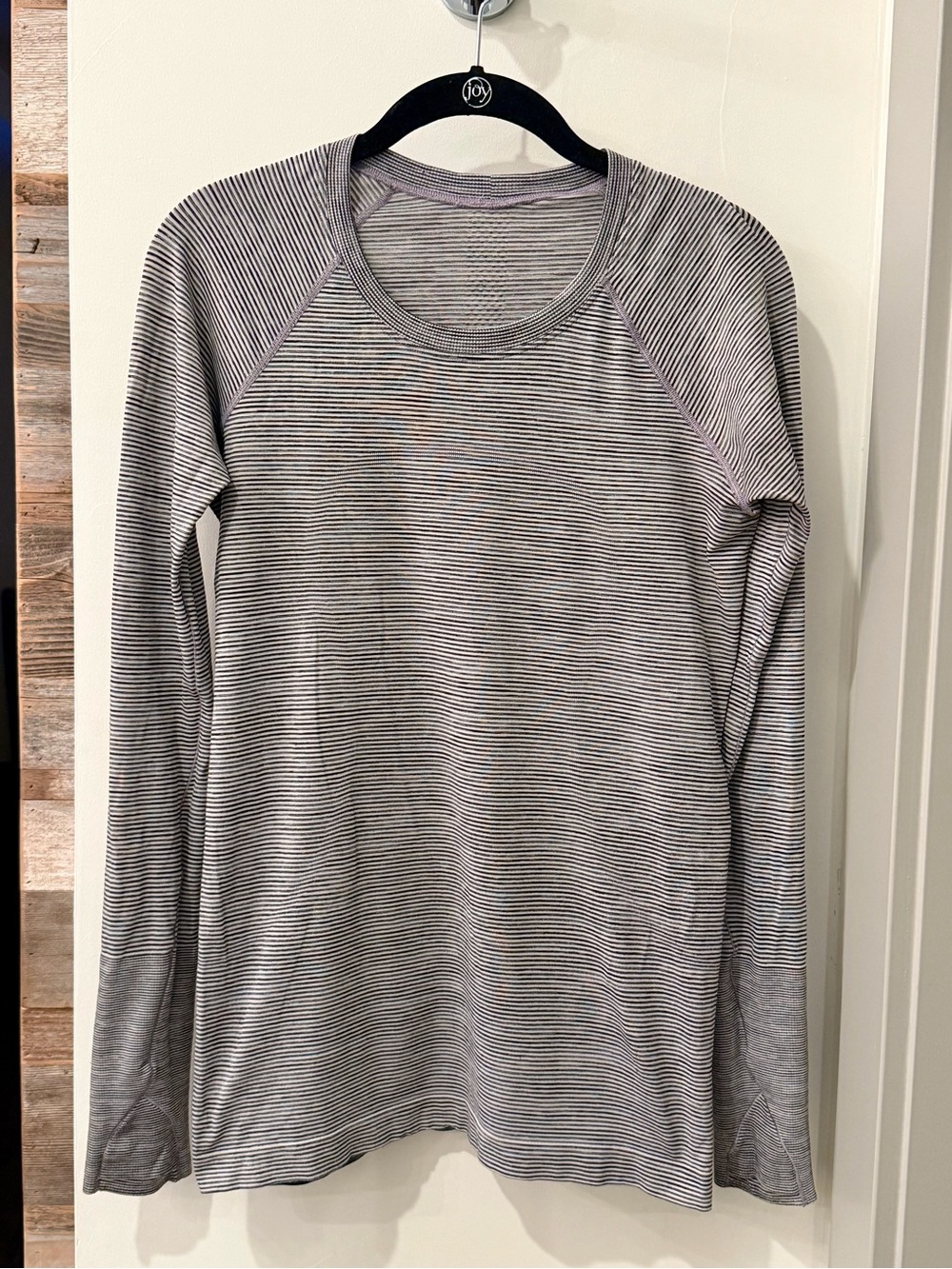 lululemon athletica Long Sleeve Crew - Gray & White Stripes